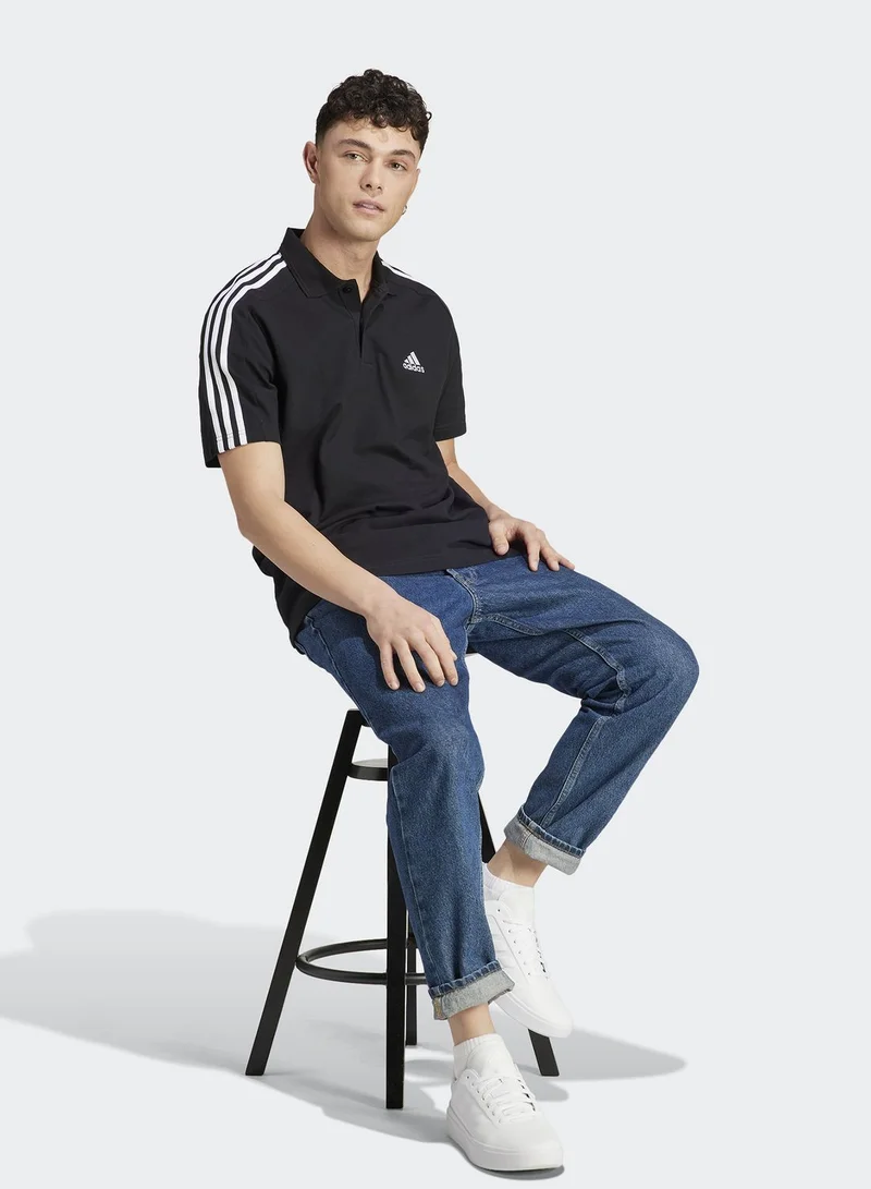 Adidas 3 Stripe Pique Polo