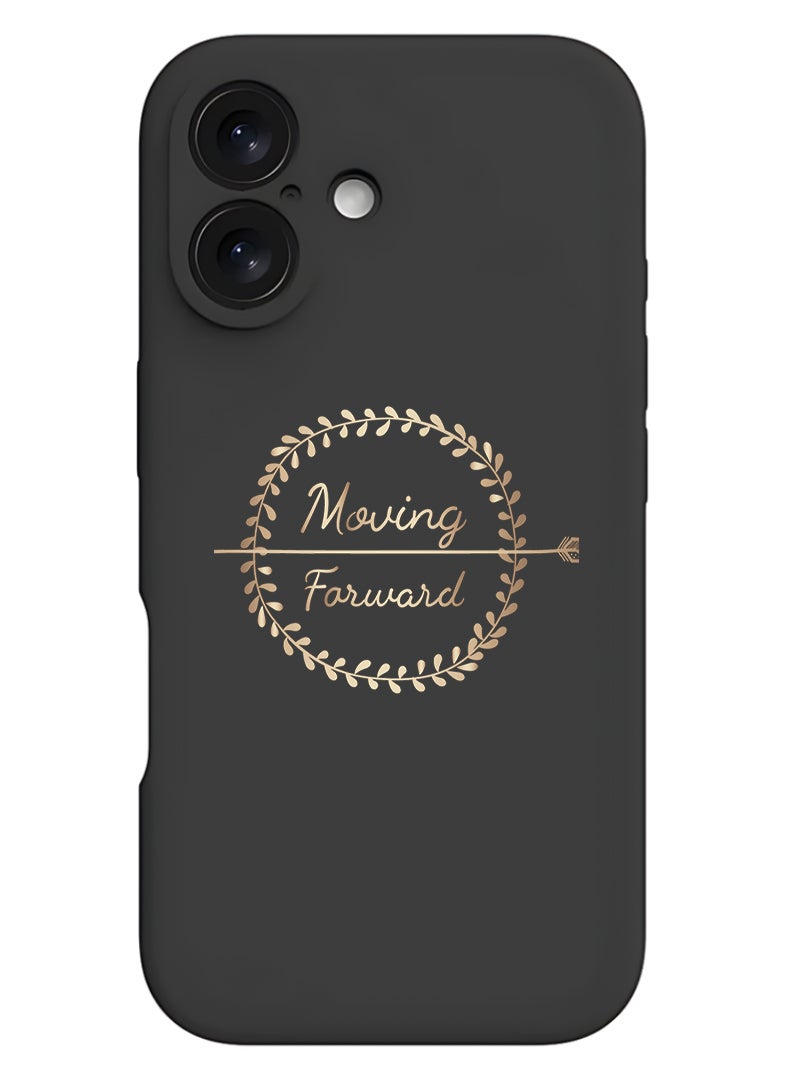 Theodor Protective Slim Fit Case Liquid Silicone Cover with Full Body Protection Anti-Scratch Shockproof Case For Apple iPhone 17 (Black) Moving Forward - Image 1