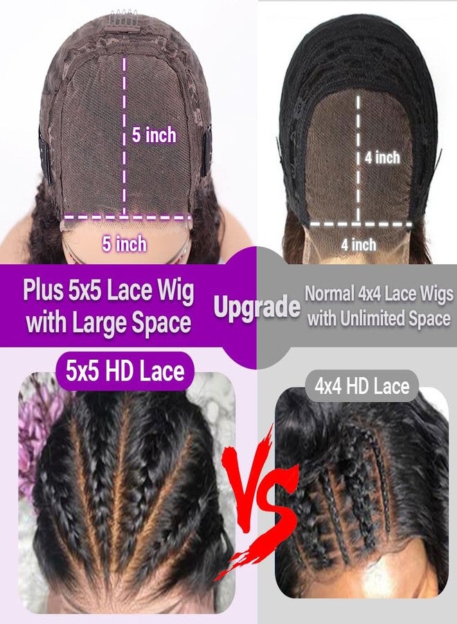 UCUVIC Curly Bob Wig Human Hair 5x5 Wear And Go Glueless Wigs Human Hair Pre Plucked Pre Cut Deep Wave Lace Front Closure Wigs For Black Women 200 Density Curly Wig Glueless Wear And Go Black 12 Inch - Image 3