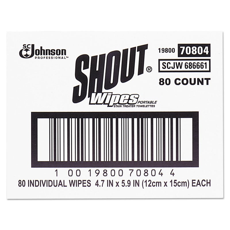 SC Johnson Shout Wipe & Go Stain Remover Wipes, 80 Count - Image 1