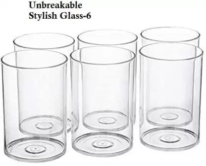 Coolkart Unbreakable Plastic Water and Juice Drinking Glass Set Crystal GlassJuice GlassBeer GlassWine PET Transparent Stylish Set 6 Pieces Sharbat Glass 300 Ml Set of 6 Clear - Image 5