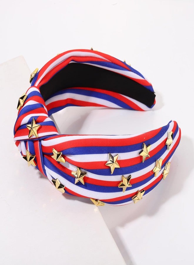 مولوك طوق رأس مولوخ بتصميم العلم الأمريكي، طوق رأس للاحتفال بيوم الاستقلال الأمريكي، أحمر وأبيض وأزرق، مزين بنجوم الولايات المتحدة الأمريكية، طوق شعر معقود للنساء، طوق شعر مرصع بأحجار الراين والكريستال، إكسسوار شعر للحفلات - Image 3