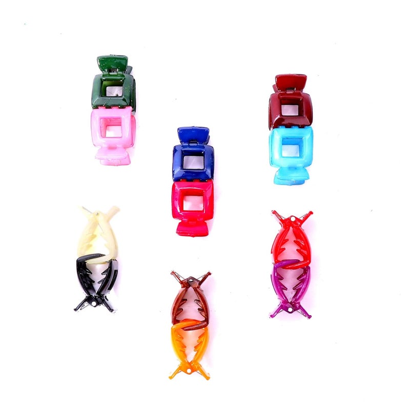 Navjai Navjai Multi Colour Mini Hair Clutcher Unbreakable Hair Clips in Acrylic No Slip Tight Grip Small Hair Clip Butterfly Hair Clutch for Women and Girls Pack of 12 - Image 2