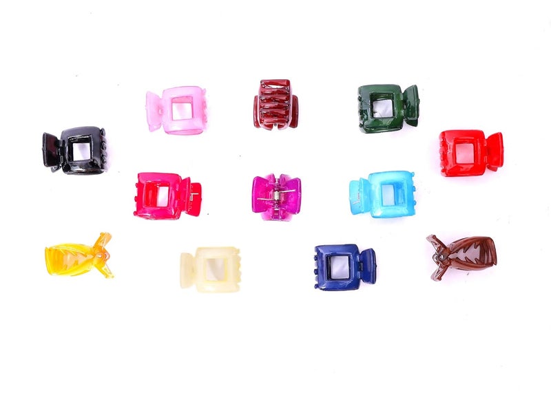 Navjai Navjai Multi Colour Mini Hair Clutcher Unbreakable Hair Clips in Acrylic No Slip Tight Grip Small Hair Clip Butterfly Hair Clutch for Women and Girls Pack of 12 - Image 1