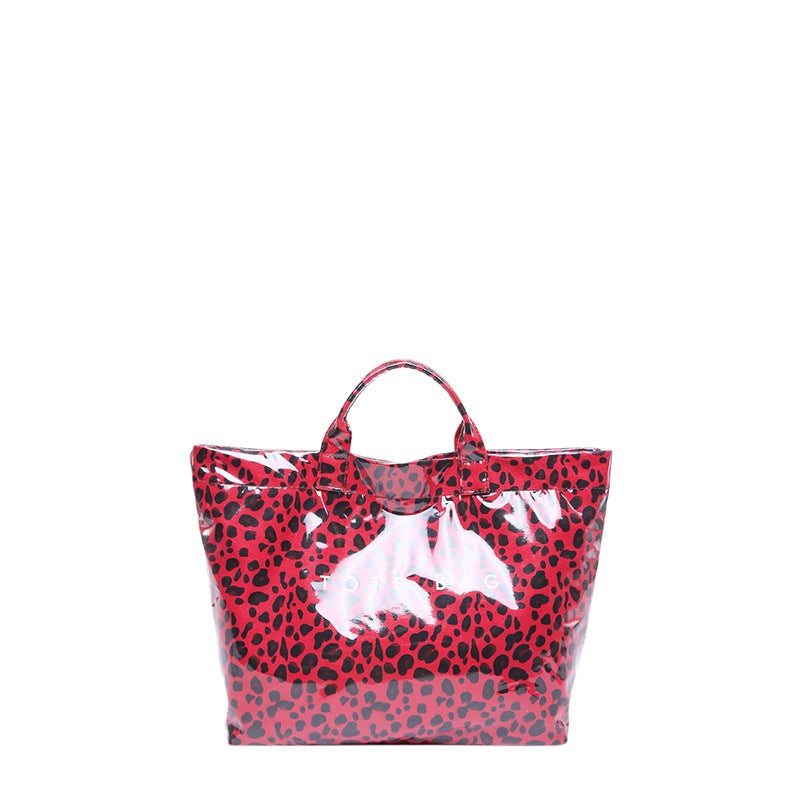 South Korea Vintage Fashionable Leopard Print Portable Tote Bag Women'S Simple All-Match Large Capacity Shoulder Bag - Image 1