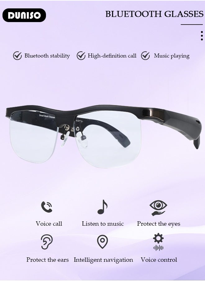 DUNISO Bluetooth Audio Smart Glasses, Blue Light Filter&Polarized Lenses for All Smart Devices Voice Assistant，Bluetooth Audio Glasses for Women and Man，Fashionable and Comfortable, Indoor Outdoor Entertainment Glasses  - Image 3