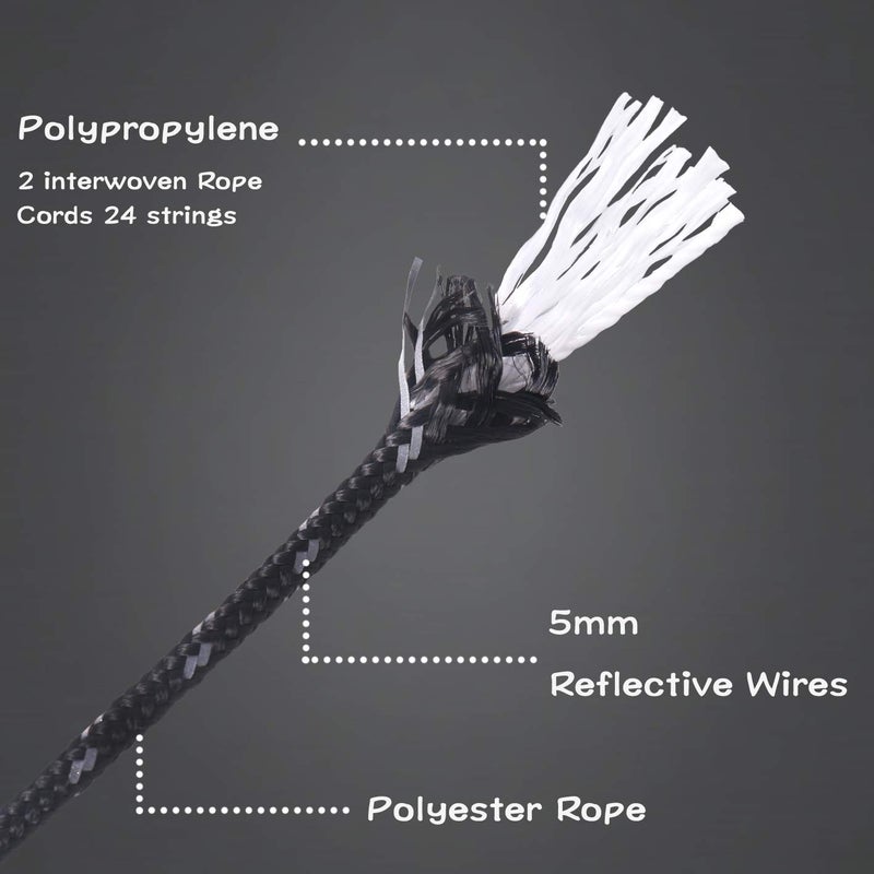 Hikeman 6 Pack 4Mm Outdoor Guy Lines Tent Cords Lightweight Camping Rope With Aluminum Guylines Adjuster Tensioner Pouch For Tent Tarp, Canopy Shelter, Camping, Hiking, Backpacking - Image 5