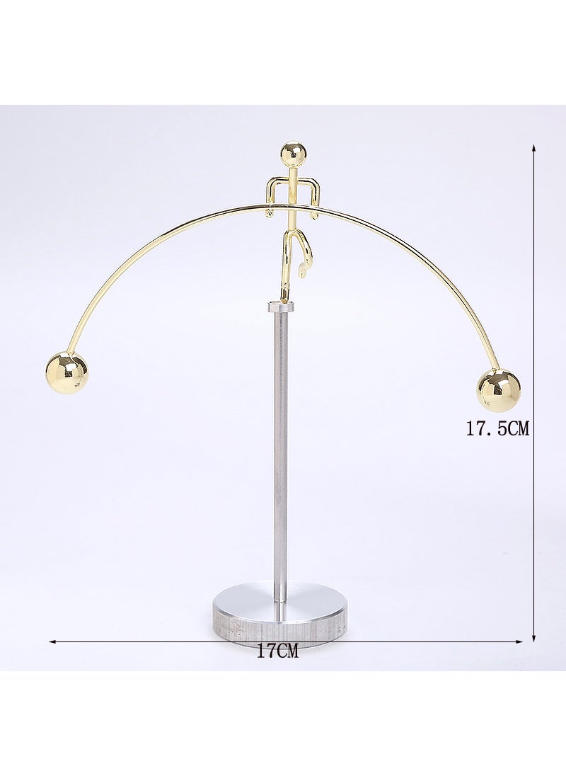 Generic Modern Chinese Metal Balancing Iron Man Long Rod One Foot Gold 