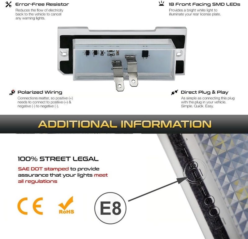 QASULER LED License Plate Light for Land Rover Freelander - Image 5