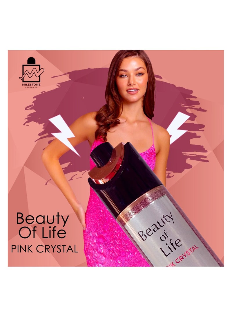 Milestone Beauty Of Life Pink Crystal For Women Perfumed Spray 200ml - Image 2