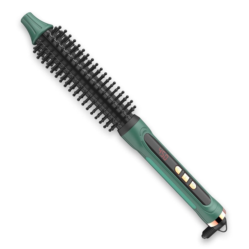 BANGMENG 3/4 Inch Barrel Thermal Round Brush, Volume Heat Styling Brush for Men and Women Medium Thin Curly Straight Hair, Heated Curling Iron,12 Temperature Setting (1.35 Inch with Bristles) - Image 1