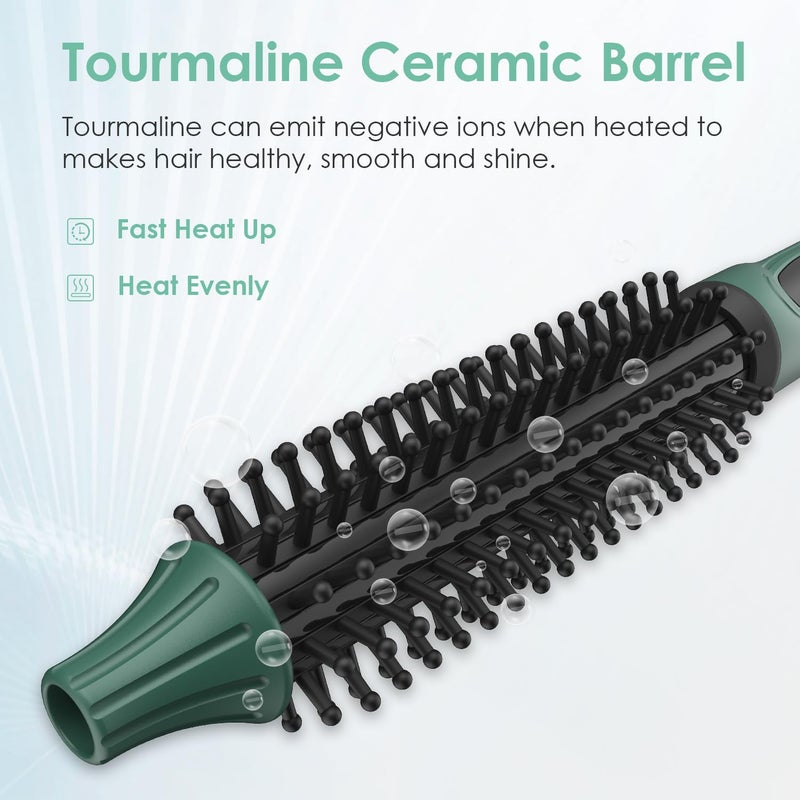 BANGMENG 3/4 Inch Barrel Thermal Round Brush, Volume Heat Styling Brush for Men and Women Medium Thin Curly Straight Hair, Heated Curling Iron,12 Temperature Setting (1.35 Inch with Bristles) - Image 4