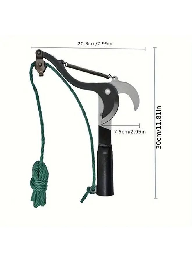 Long Reach Aerial Pruners with Corded Design Stainless Steel Branch Cutter Fruit Picker Yellow Black Handle - Image 4