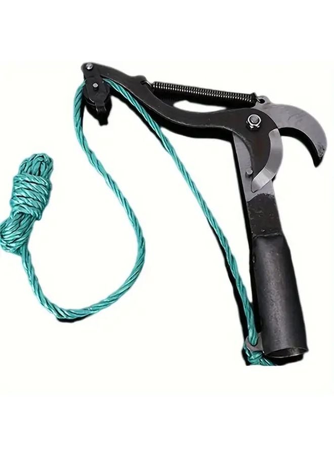 Long Reach Aerial Pruners with Corded Design Stainless Steel Branch Cutter Fruit Picker Yellow Black Handle - Image 5