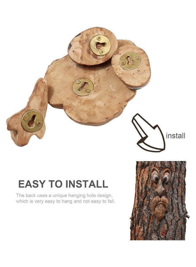 NIBEMINENT Old Man Whimsical Tree Hugger Sculpture Ghost Face Multicolour 13.70 X 6.80 11.60cm - Image 4