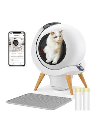 HoneyGuardian™ Smart Self-Cleaning Cat Litter Box, Automatic Cat Litter Box, APP Control Health Monitoring for Multiple Cats, Anti-Pinch/Odor-Removal Design, Dual Power Supply, with 2 Rolls Garbage Bags/Mats [12 Months international Warranty] - pzsku/Z3F0EEC085C7E34C3E9EAZ/45/_/1730834110/ee0c69d6-de90-477a-abda-ee646c08f5a7
