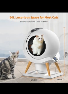 HoneyGuardian HoneyGuardian™ Smart Self-Cleaning Cat Litter Box, Automatic Cat Litter Box, APP Control Health Monitoring for Multiple Cats, Anti-Pinch/Odor-Removal Design, Dual Power Supply, with 2 Rolls Garbage Bags/Mats [12 Months international Warranty]  - Image 2