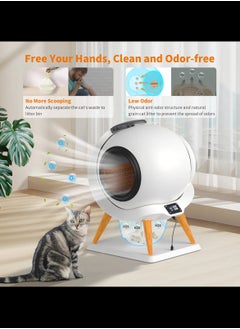 HoneyGuardian HoneyGuardian™ Smart Self-Cleaning Cat Litter Box, Automatic Cat Litter Box, APP Control Health Monitoring for Multiple Cats, Anti-Pinch/Odor-Removal Design, Dual Power Supply, with 2 Rolls Garbage Bags/Mats [12 Months international Warranty]  - Image 4