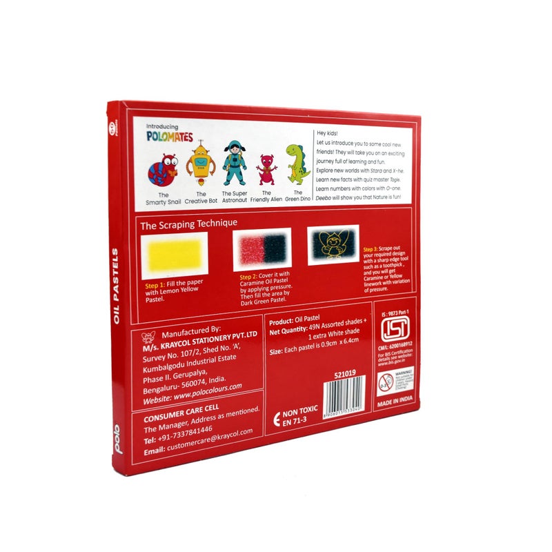 polo Oil Pastel 50 Shades, Multi-Coloured, 50 Count (Pack of 1) - Image 2