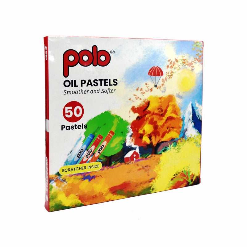polo Oil Pastel 50 Shades, Multi-Coloured, 50 Count (Pack of 1) - Image 1