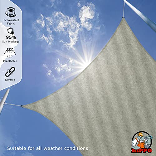 HIPPO Rectangle Shade Sail Affordable & Premium 230 GSM Sun Shade UV Block for Canopy Outdoor Patio Car Parking (Sahara-Sand, 9.5FTX5FT) - Image 2