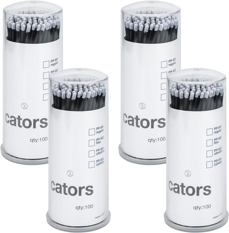 G2PLUS 400PCS Micro Applicators Black Brushes for Eyelash Extensions Crafting