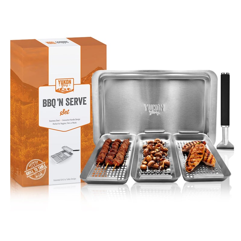Yukon Glory Yukon Glory BBQ N SERVE Grill Baskets BBQ N SERVE SET 