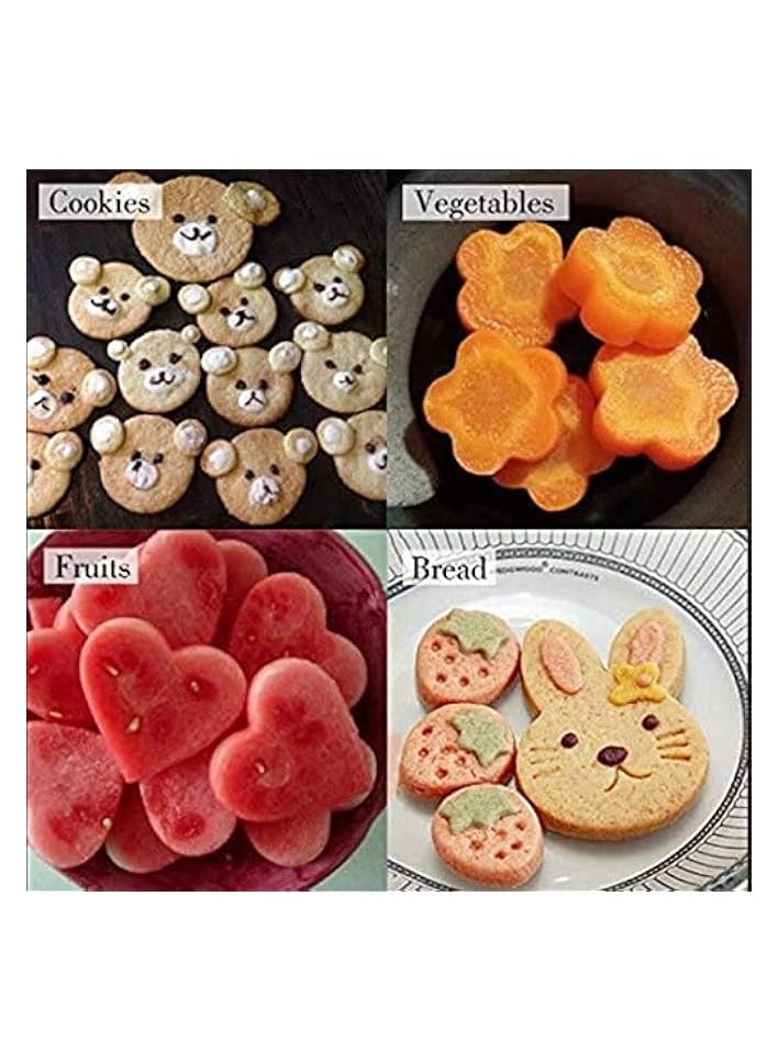 Green Tiger Vegetable Cutter Shapes Set (9 Piece) - Mini Cookie Cutters, Vegetable Shape Cutters for Kids, Bento Lunch Box Accessories - Image 3