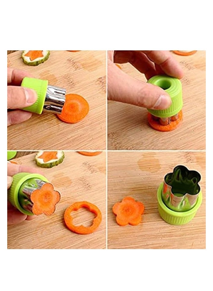 Green Tiger Vegetable Cutter Shapes Set (9 Piece) - Mini Cookie Cutters, Vegetable Shape Cutters for Kids, Bento Lunch Box Accessories - Image 4