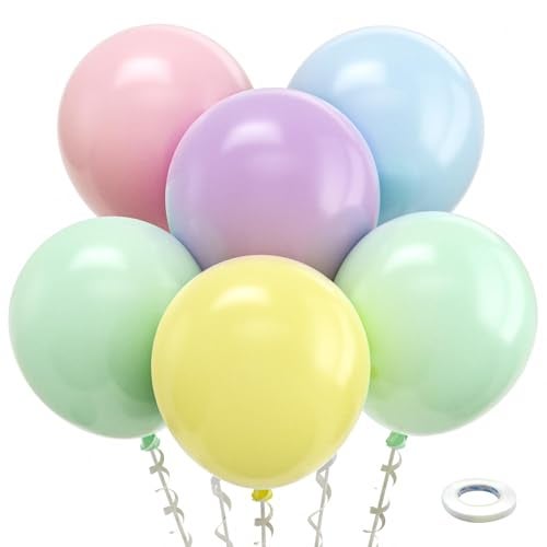 Bezente Pastel Balloons 18 Inch 30 Pack Large Thick Macaron Balloons Big Round Multicolor Latex Balloons for Birthday Bridal Shower Wedding Rainbow Party Decorations - Image 1