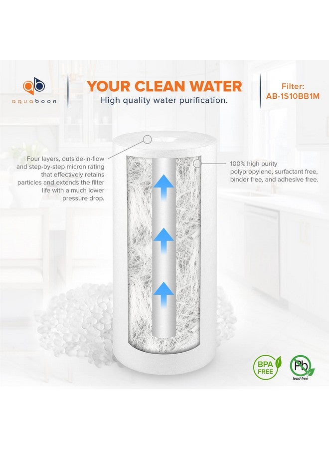 أكوابون فلتر مياه Aquaboon Whole House 1 ميكرون 10 × 4.5 خرطوشة فلتر مياه بديلة ضد الرواسب متوافقة مع DGD-5005 وAP810، عبوة من 4 قطع - Image 5