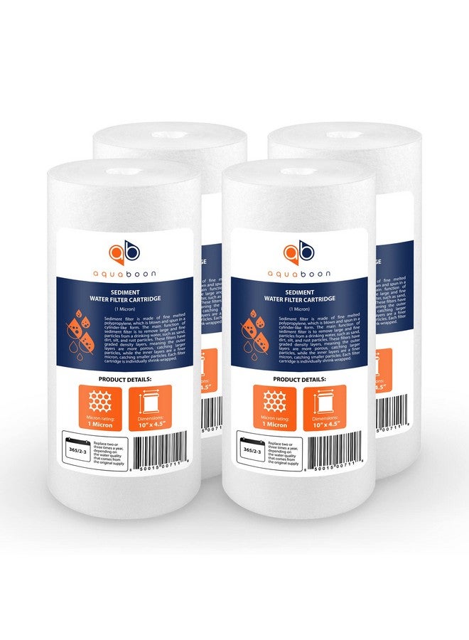 أكوابون فلتر مياه Aquaboon Whole House 1 ميكرون 10 × 4.5 خرطوشة فلتر مياه بديلة ضد الرواسب متوافقة مع DGD-5005 وAP810، عبوة من 4 قطع - Image 1