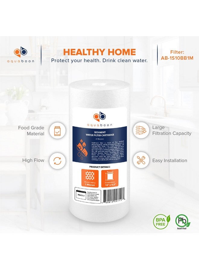 أكوابون فلتر مياه Aquaboon Whole House 1 ميكرون 10 × 4.5 خرطوشة فلتر مياه بديلة ضد الرواسب متوافقة مع DGD-5005 وAP810، عبوة من 4 قطع - Image 4