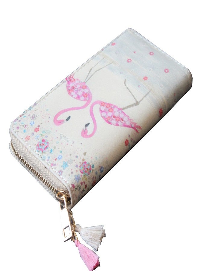 MayeBridge Timlee Cute Unicorn Long Wallets Pink Flamingo Wallets With Tassels Long Purse Girls Christmas Gift(Flamingo) - Image 3