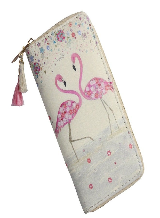 MayeBridge Timlee Cute Unicorn Long Wallets Pink Flamingo Wallets With Tassels Long Purse Girls Christmas Gift(Flamingo) - Image 2