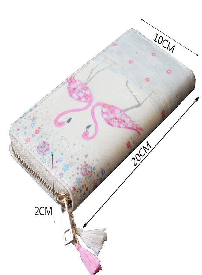 MayeBridge Timlee Cute Unicorn Long Wallets Pink Flamingo Wallets With Tassels Long Purse Girls Christmas Gift(Flamingo) - Image 5