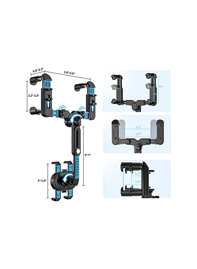 Green Tiger Rearview Mirror Phone Holder for Car,360°Rotatable and Retractable Multifunctional Rear View Mirror Phone Holder,Four Corners Fixed Anti-Shake Design,for All Mobile Phones and All Car - Image 5
