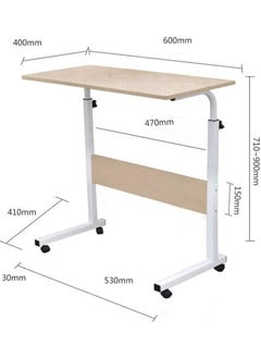 R.VIHAN Height Adjustable Laptop Desk Portable Computer Table Mobile Work Desk Station Overbed Rolling Laptop Table  Multipurpose Workstation Study Table for Home Office Moveable Desk for Laptop Coffee Table Sofa Side Snack Table with Wheels  - Image 2