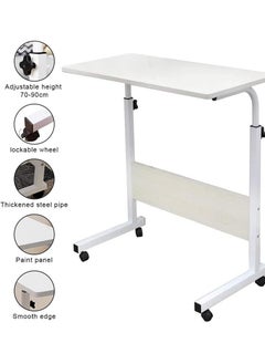 R.VIHAN Height Adjustable Laptop Desk Portable Computer Table Mobile Work Desk Station Overbed Rolling Laptop Table  Multipurpose Workstation Study Table for Home Office Moveable Desk for Laptop Coffee Table Sofa Side Snack Table with Wheels  - Image 5