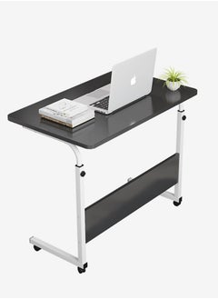 R.VIHAN Height Adjustable Laptop Desk Portable Computer Table Mobile Work Desk Station Overbed Rolling Laptop Table  Multipurpose Workstation Study Table for Home Office Moveable Desk for Laptop Coffee Table Sofa Side Snack Table with Wheels  - Image 1