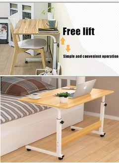 R.VIHAN Height Adjustable Laptop Desk Portable Computer Table Mobile Work Desk Station Overbed Rolling Laptop Table  Multipurpose Workstation Study Table for Home Office Moveable Desk for Laptop Coffee Table Sofa Side Snack Table with Wheels  - Image 3