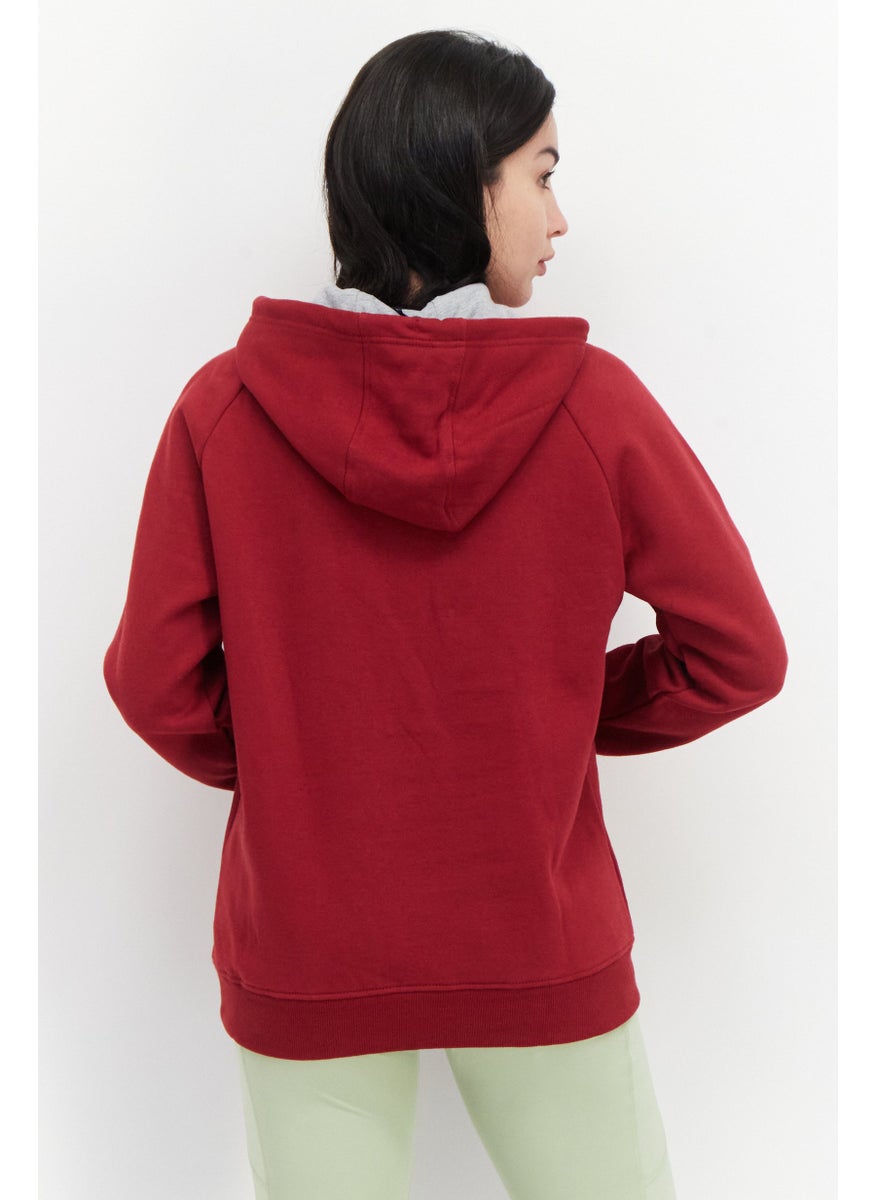 Women Sportwear Fit Hooded Long Sleeves Outdoor Hoodies, Maroon - pzsku/Z3F0F54341D6052507144Z/45/_/1735568103/4781d6f2-aa8d-4808-b348-54ffe9c8beb3