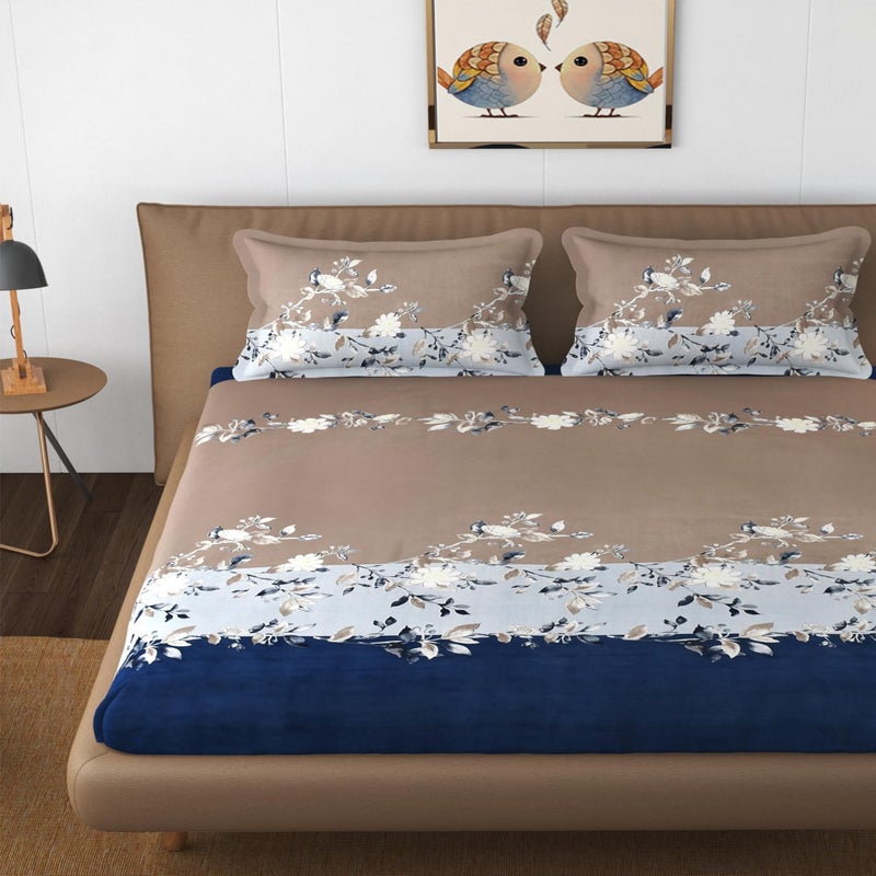 Hammer Pro Double Bed bedsheet with 2 Pillow Covers (Navy & Grey) - Image 3