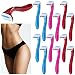 Honoson 12 Pcs Disposable Bikini Razors for Women Bikini Line Trimmer Shaver Small T Type Razor Durable Travel Accessories Pubic Hair Removal Beauty for Body Cosmetic Tool(Dark Blue, Rosy, Dark Pink) - Image 2