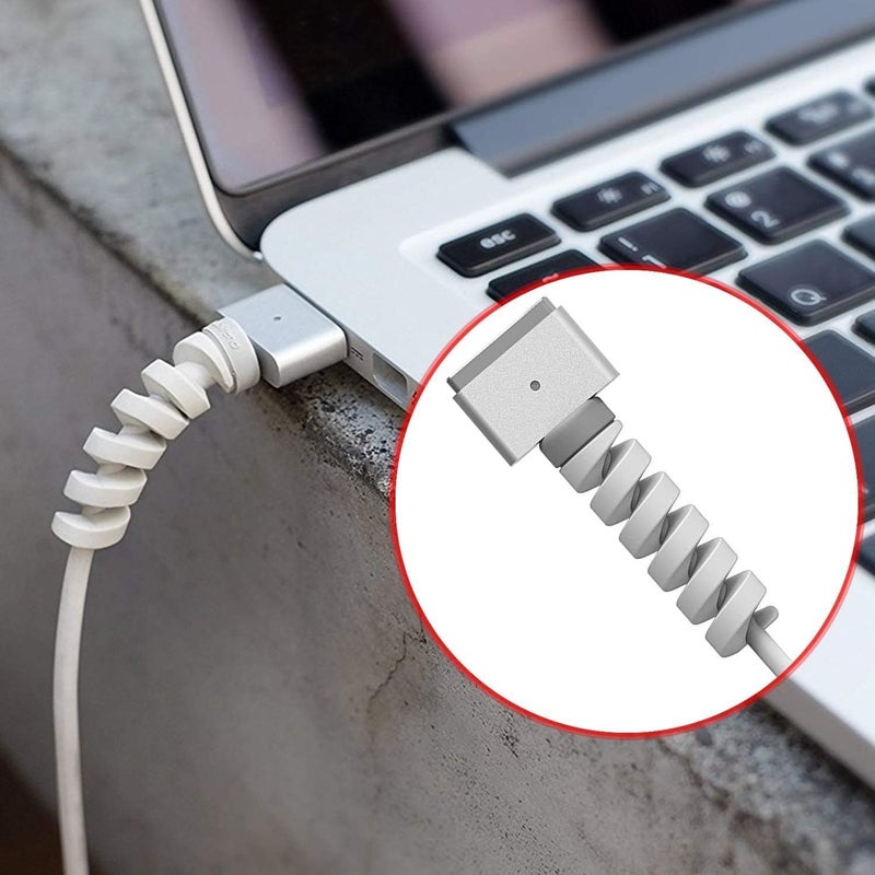 CERLINK (30Pcs Grey) Spiral Cable Charger Protectors Data Cable Saver Charging Cord Protective Cable Cover Headphone MacBook Laptop Earphone Cell Phone - Image 4
