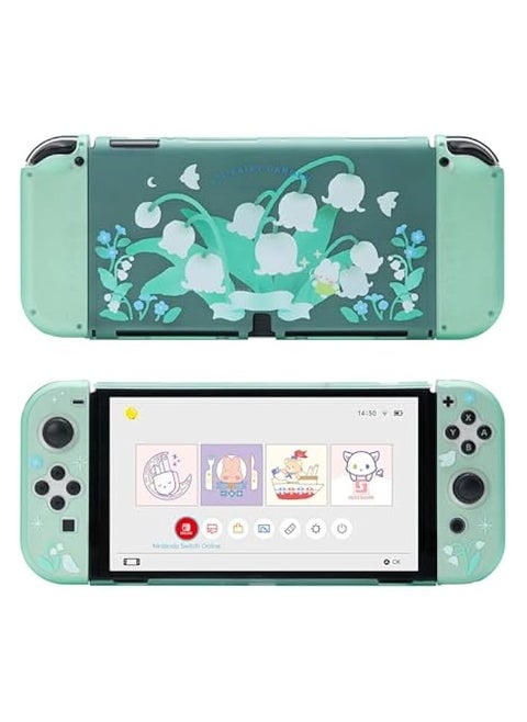Protective Case for Switch OLED Hard Protective Shell Slim Cover Case Compatible with Nintendo Switch OLED and Joy Con - Lily of The Valley