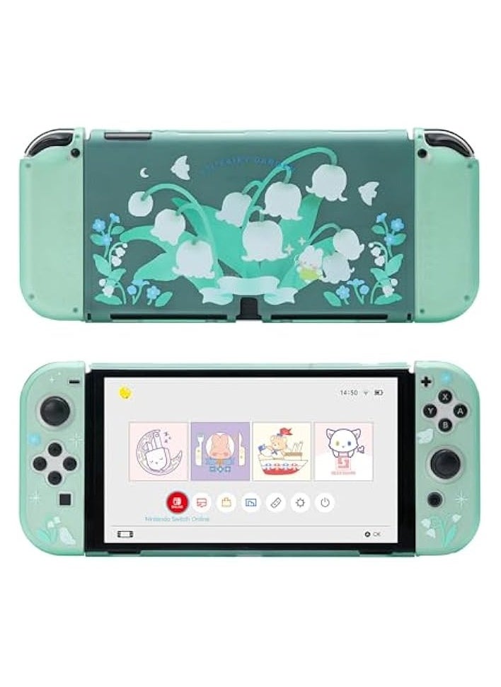 Protective Case for Switch OLED Hard Protective Shell Slim Cover Case Compatible with Nintendo Switch OLED and Joy Con - Lily of The Valley