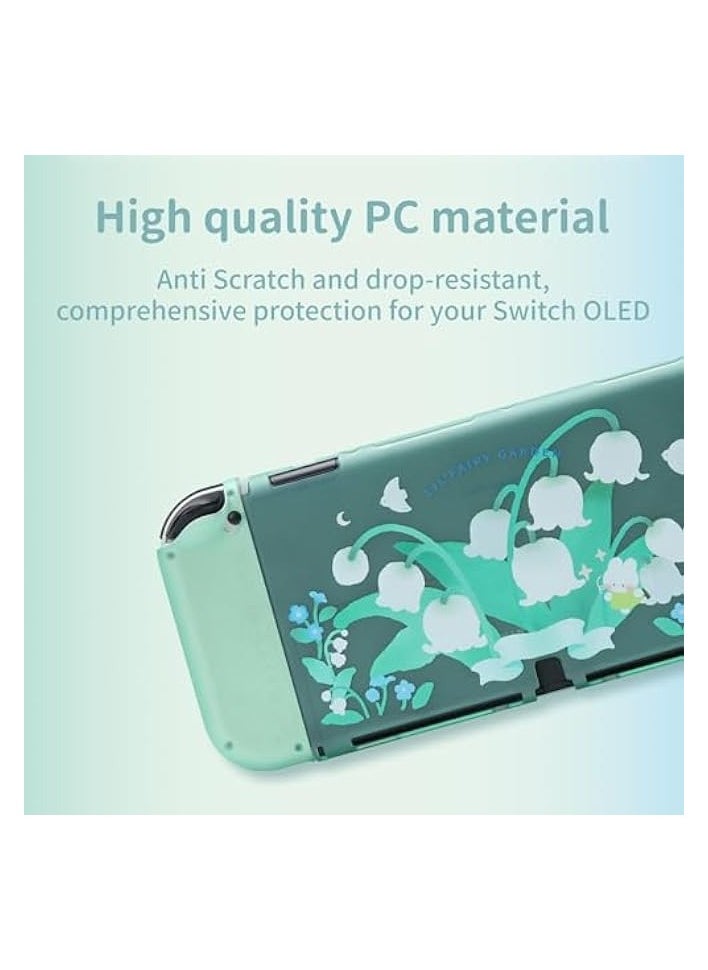 Protective Case for Switch OLED Hard Protective Shell Slim Cover Case Compatible with Nintendo Switch OLED and Joy Con - Lily of The Valley