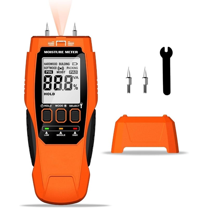 High Accuracy Humidity Detector, Moisture Meter for Walls, Ceilings and Building Materials, Portable Moisture Analyzer with Backlit Display - Image 1