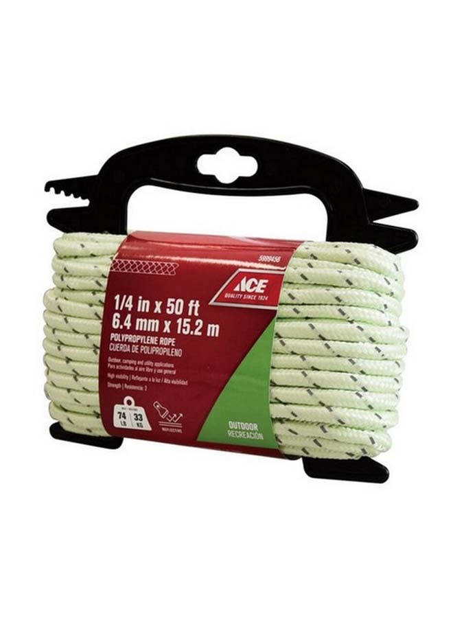 ACE High Strength Reflective Soft Braided Polypropylene Rope Yellow 6.4 mm x 15.2 m 5999456